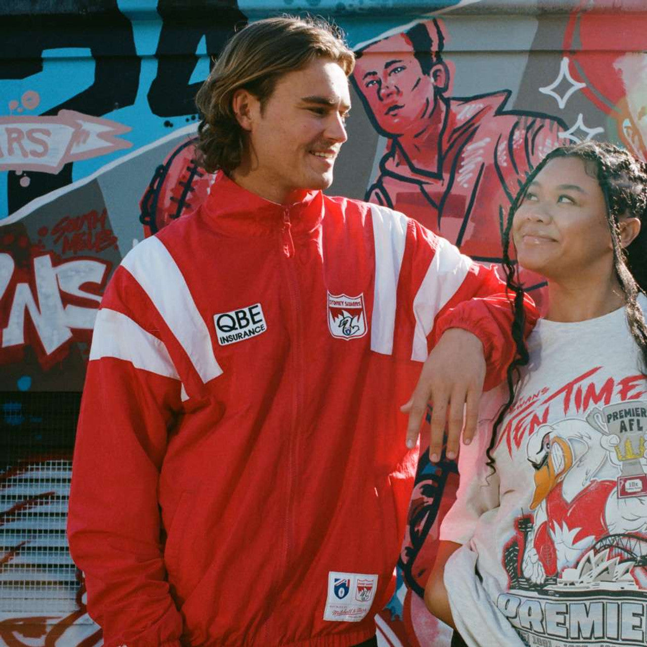 Sydney Swans Adults Zip Thru Spray Jacket