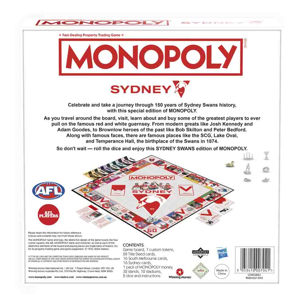 Sydney Swans 150th Anniversary Monopoly Game